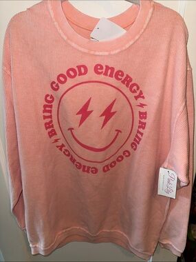 Pink lily oversized long sleeve ribbed XL NWT